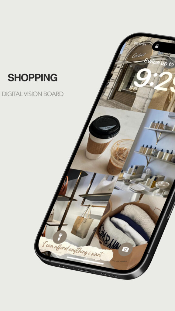 Abundance Mindset Aesthetic Shopping Manifestation Vision Board Wallpaper
