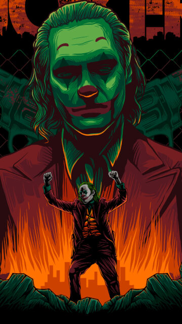 Joker Art Style Illustration Mobile Wallpaper