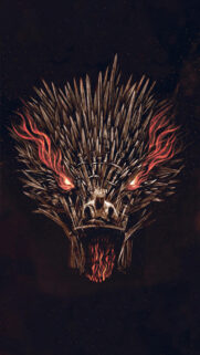 Iron Throne Dragon Silhouette Artistic Mobile Wallpaper
