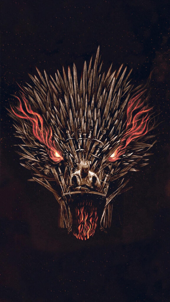 Iron Throne Dragon Silhouette Artistic Mobile Wallpaper