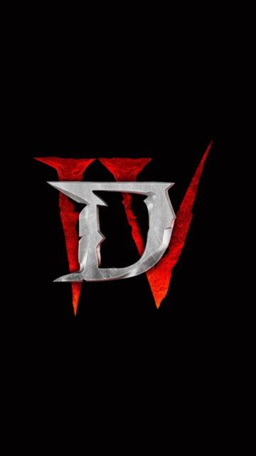 Diablo IV Logo Dark Red Minimalist Mobile Wallpaper