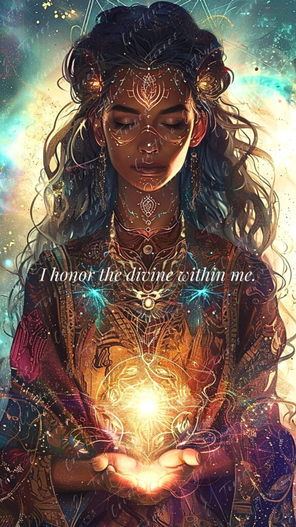 Divine Feminine Energy and Spiritual Manifestation Art Wallpaper
