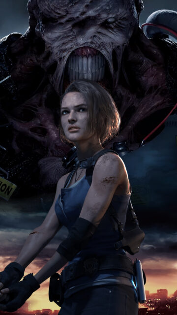 Resident Evil 3 Jill Valentine vs Nemesis Mobile Wallpaper