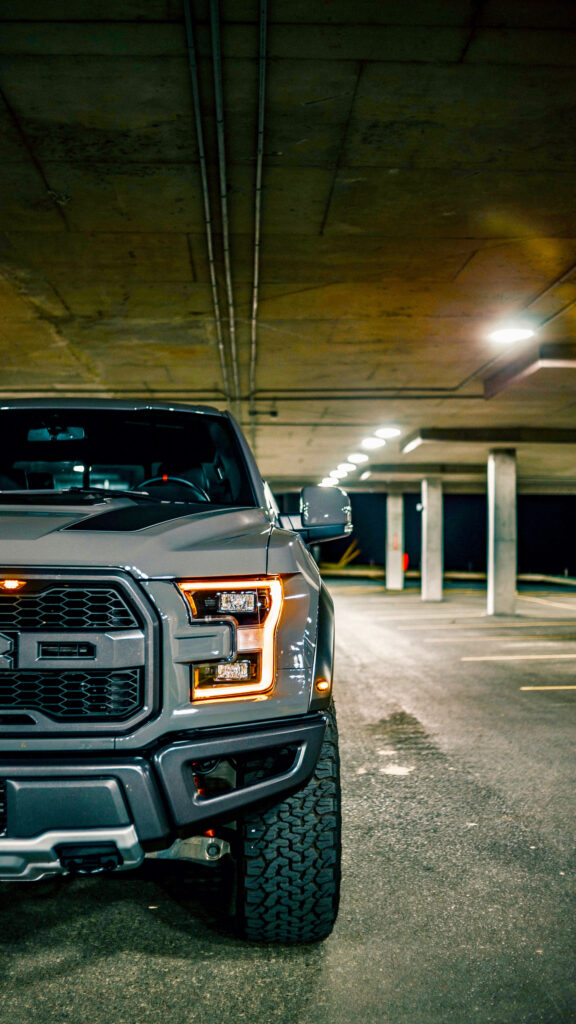 Ford Raptor Parking Garage Portrait Mobile Wallpaper