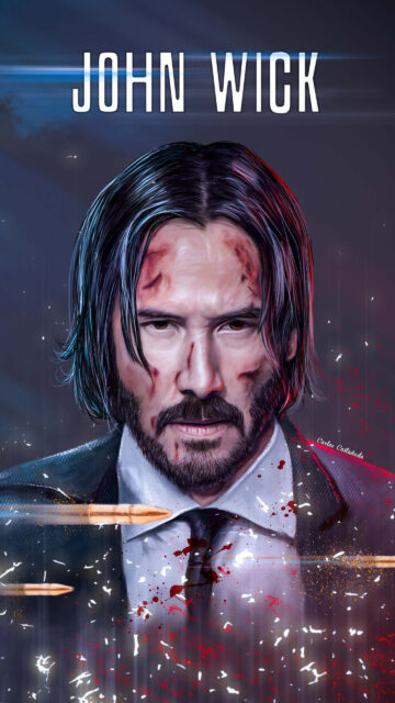 Keanu Reeves as John Wick Portrait Mobile Wallpaper