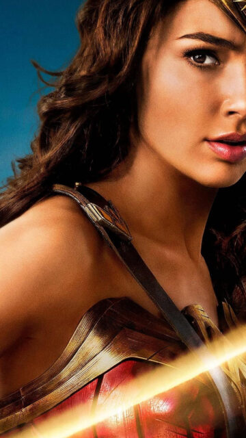 Wonder Woman Golden Armor Cinematic Hero Mobile Wallpaper