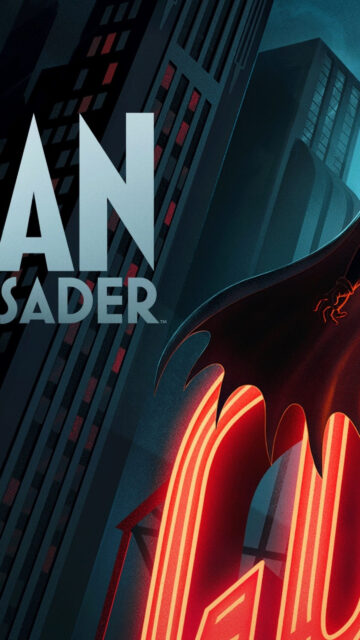 Batman Caped Crusader Neon City Silhouette 4K Wallpaper