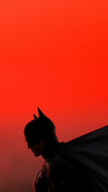 Robert Pattinson Batman Red Minimalist Mobile Wallpaper