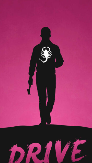 Minimalist Drive Movie Silhouette Mobile Wallpaper