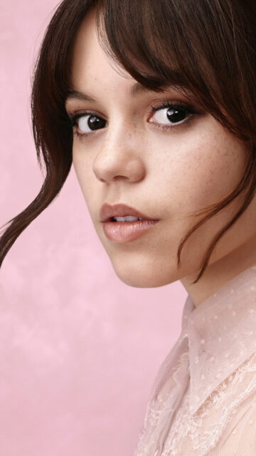 Stunning Portrait of Jenna Ortega Close-up Mobile Wallpaper
