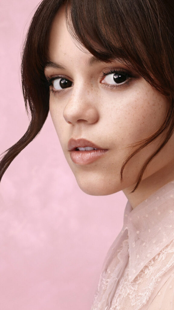 Stunning Portrait of Jenna Ortega Close-up Mobile Wallpaper