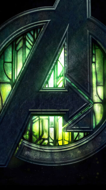 Avengers Logo Green Energy Aesthetic Mobile Wallpaper