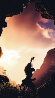Aloy Silhouette Sunset Horizon Mobile Wallpaper