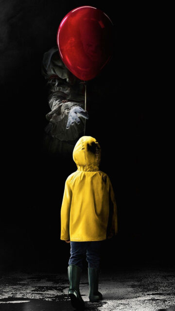 Pennywise and Georgie Minimalist Horror Phone Wallpaper