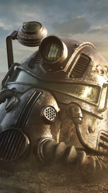 Rusty T-45 Power Armor Helmet Mobile Wallpaper