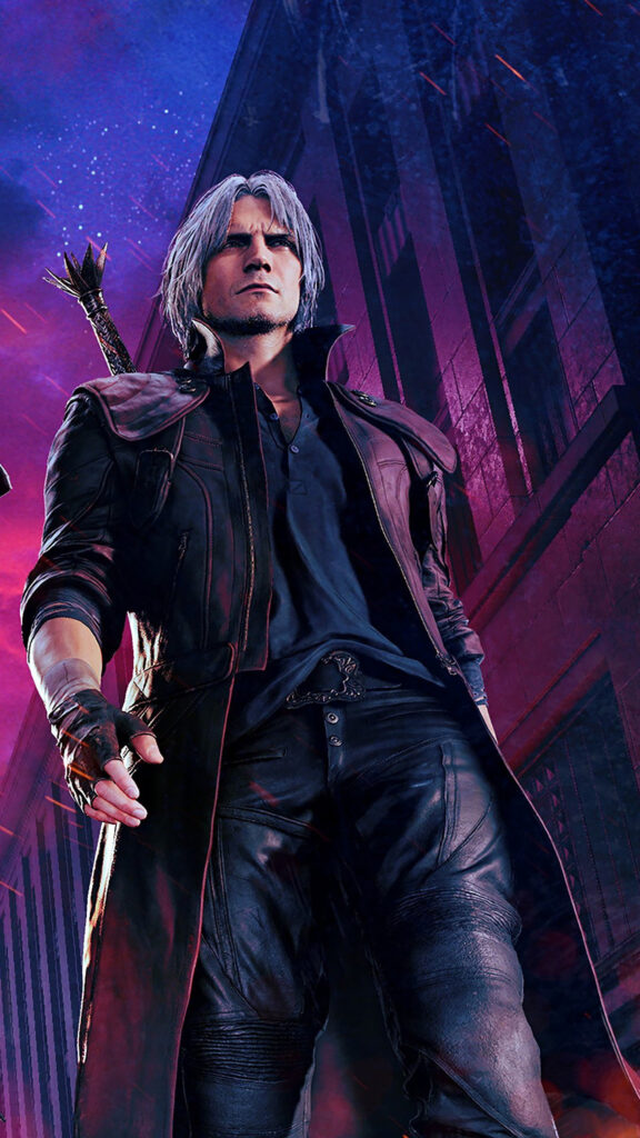 Dante Devil May Cry 5 Stylish Standing Pose Mobile Wallpaper