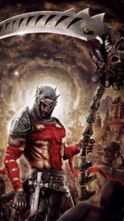 Dante Alighieri With Scythe From Dante’s Inferno Mobile Wallpaper