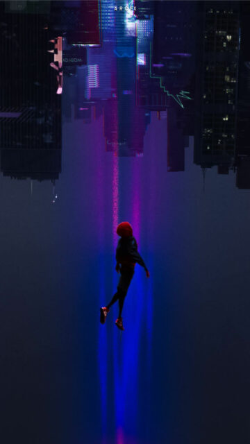 Miles Morales Free Fall Cinematic Mobile Wallpaper