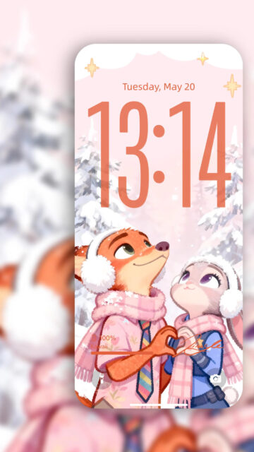 Zootopia Nick and Judy Winter Theme Mobile Wallpaper