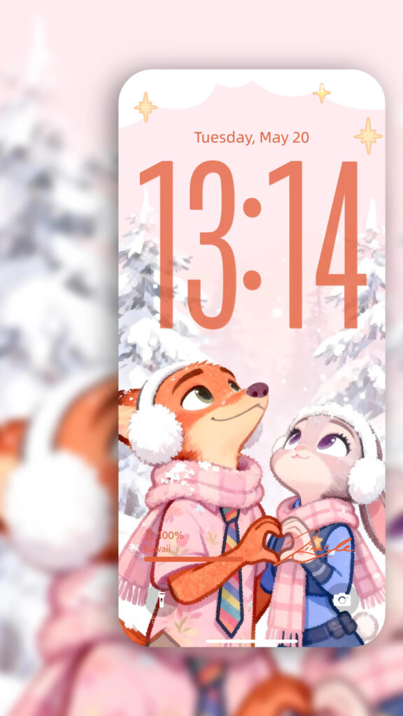 Zootopia Nick and Judy Winter Theme Mobile Wallpaper