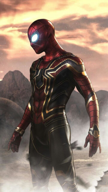 Iron Spider Suit Marvel Cinematic Universe Mobile Wallpaper