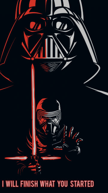 Darth Vader and Kylo Ren Minimalist Mobile Wallpaper