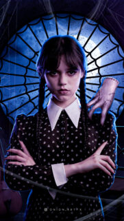 Wednesday Addams Gothic Portrait Art 4K Mobile Wallpaper