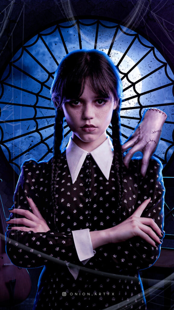 Wednesday Addams Gothic Portrait Art 4K Mobile Wallpaper