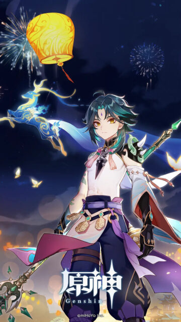 Xiao Genshin Impact Lunar Festival Mobile Wallpaper