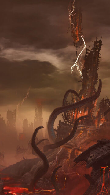 Apocalyptic Alien Invasion Scifi Fantasy Mobile Wallpaper