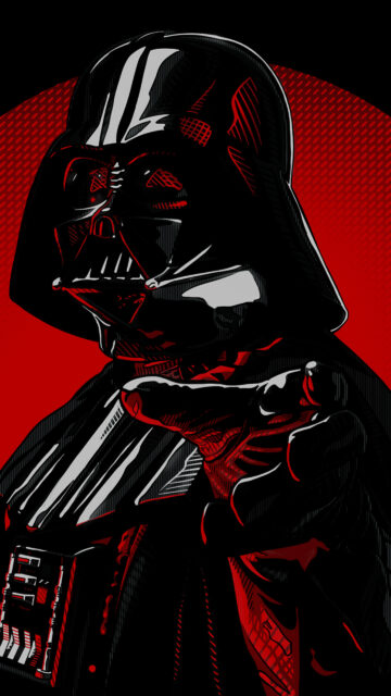 Darth Vader Pointing Stylized Red and Black Mobile Wallpaper