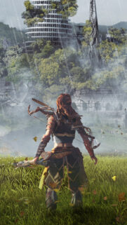 Aloy Horizon Zero Dawn Ruined City Mobile Wallpaper
