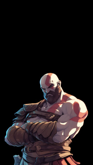 Kratos God of War Intense Portrait Mobile Wallpaper
