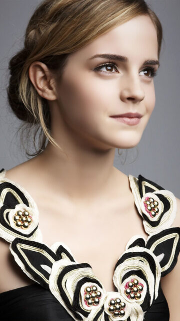 Emma Watson Elegant Portrait Mobile Wallpaper