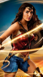 Wonder Woman Warrior Goddess Cinematic Portrait Mobile Wallpaper