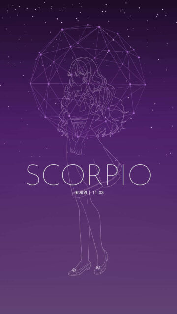 Aesthetic Scorpio Zodiac Constellation Purple Mystery Art Phone Wallpaper