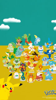 Pokemon Starters Collage Mobile Wallpaper, Phone Wallpaper