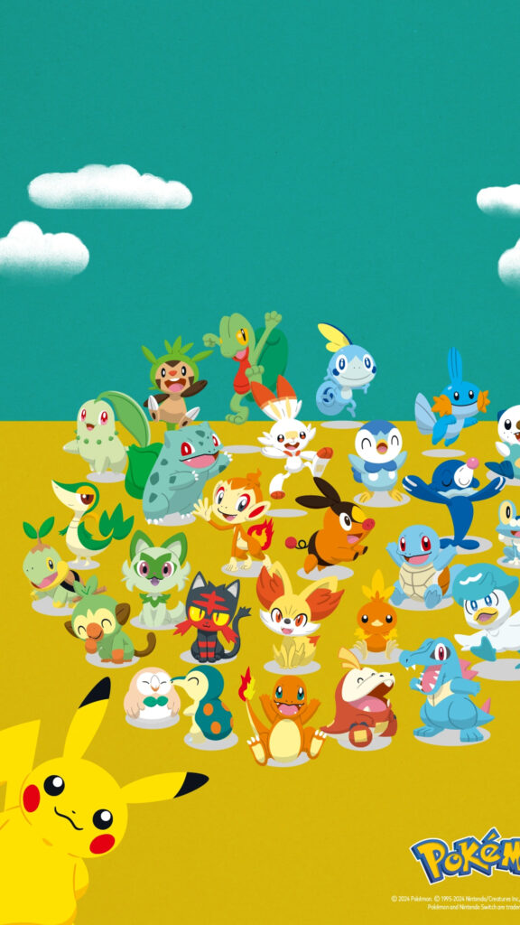Pokemon Starters Collage Mobile Wallpaper, Phone Wallpaper