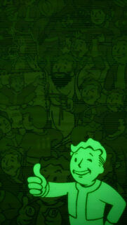 Vault Boy Fallout Green Monochrome Style Mobile Wallpaper