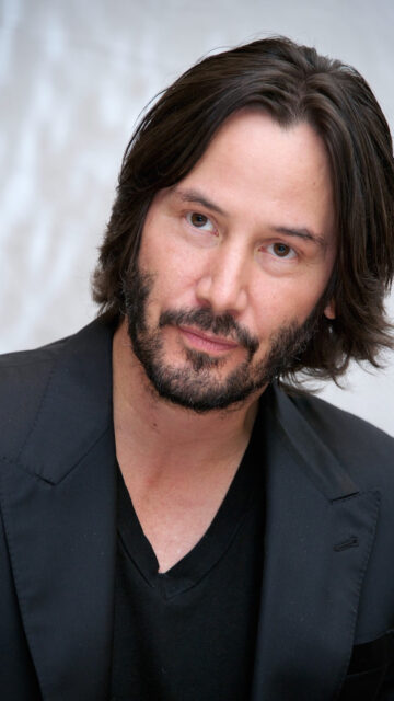 Close-up Portrait of Keanu Reeves 4K Mobile Wallpaper