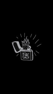 Fire Walk Zippo Lighter Minimalist Phone Wallpaper