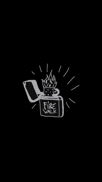 Fire Walk Zippo Lighter Minimalist Phone Wallpaper