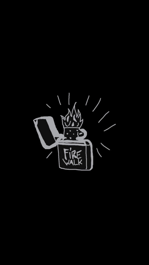 Fire Walk Zippo Lighter Minimalist Phone Wallpaper