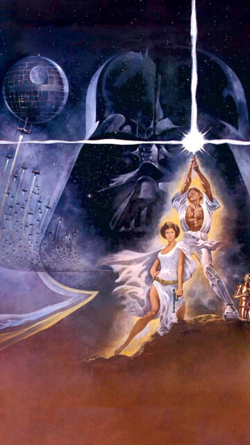 Star Wars A New Hope Luke and Leia Poster Mobile Wallpaper