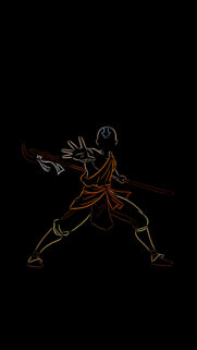 Minimalist Aang Neon Style Mobile Wallpaper