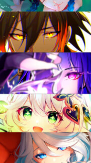 Genshin Impact Archon Character Collage Mobile Wallpaper