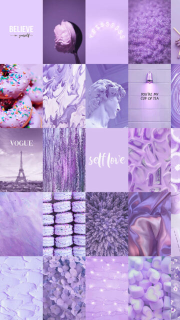 Purple Aesthetic Self Love Vision Board Manifestation Wallpaper