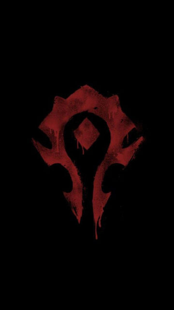 World of Warcraft Horde Symbol Dark Red Mobile Wallpaper