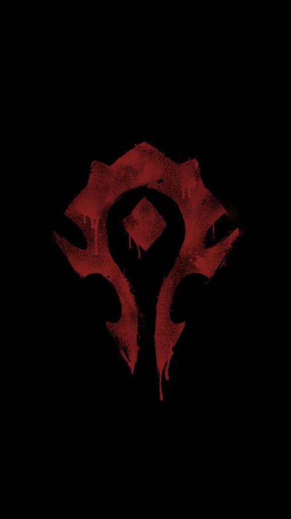 World of Warcraft Horde Symbol Dark Red Mobile Wallpaper