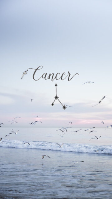 Cancer Zodiac Sign Aesthetic Water Constellation Phone Wallpaper